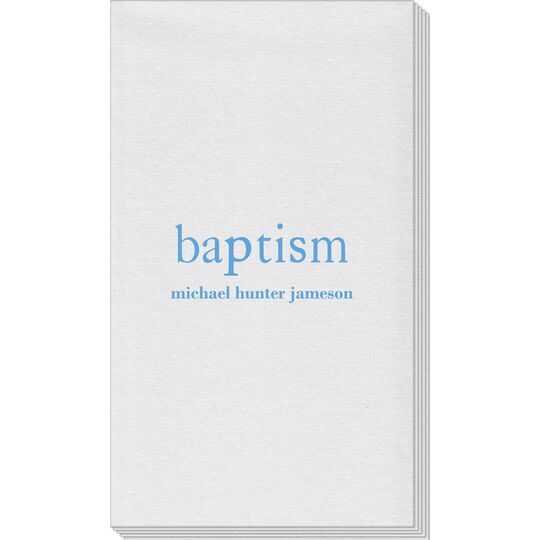 Big Word Baptism Linen Like Guest Towels